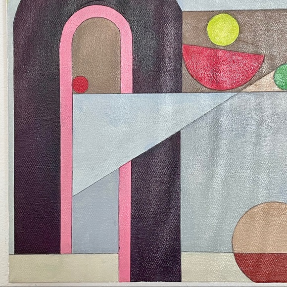 ORIGINAL ART Abstract Acrylic Geometric Painting on Canvas - Picture 7 of 12